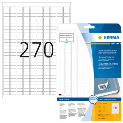 Produktbild von Etiketten A4 weiß 17,8x10 mm Movables/ablösbar Papier matt 6750 St.