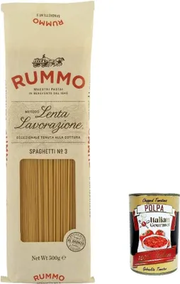 Produktbild von 5x Rummo Spaghetti N. 3 Hartweizengrieß Pasta Italienische Nudeln 500g Packung + Italian Gourmet Polpa di Pomodoro 400g Dose