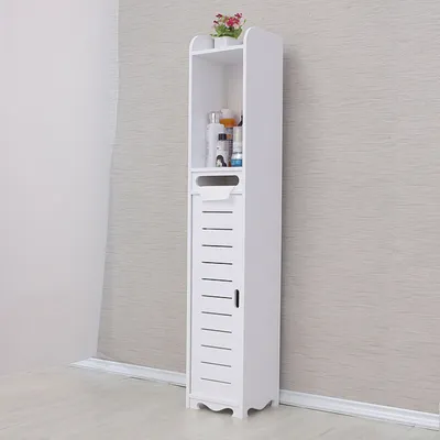 Produktbild von Badezimmerschrank Badschrank Hochschrank Bad   Badregal Freistehende   Standregal   Aufbewahrung  80X20X20cm  Unterschrank Badmöbel Weiß
