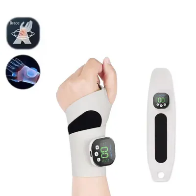 Produktbild von Elektrisches Hand- & Handgelenk-Massagegerät, 10 Modi, 29 Stufen, Wiederaufladbar, Vibration, Handgelenkbandageschutz für Schmerzlinderung
