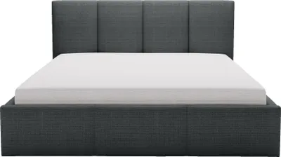 Produktbild von FEDVE Polsterbett Celano Slim aus Chenille-Stoff 120x200 cm, Anthrazit