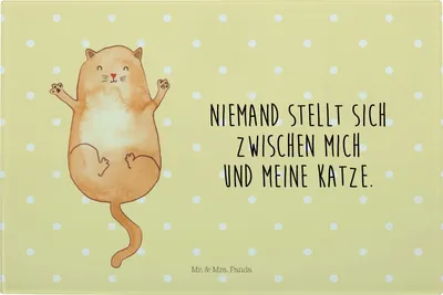 Produktbild von Mr. & Mrs. Panda Schneidebrett Glas Katze Umarmen - Gelb Pastell - Geschenk, Cats, Glas-Schneidebrett, Hackbrett, Vesperplatte, Frühstücksbrett, Familie, Liebe, Katzen