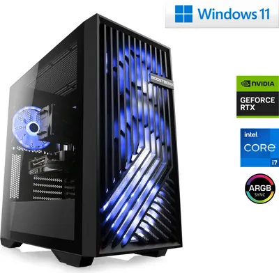 Produktbild von Gaming PC Intel Core i7-14700F, 5400 MHz, GeForce RTX 4060, 16 GB DDR5-RAM, 1000 GB M.2 SSD, USB 3.2, Windows 11 Home | M10830H