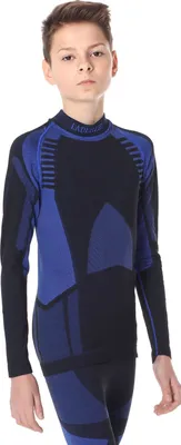 Produktbild von Ladeheid Kinder Mädchen Jungen Thermoaktives Langarm Shirt LASS0008 (Schwarz/Dunkelblau, 122-128)