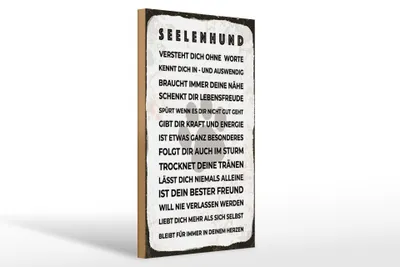 Produktbild von Holzschild Spruch 12x18 cm Seelenhund Schild