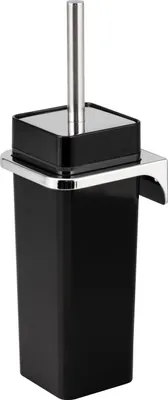 Produktbild von bremermann WC-Garnitur SAVONA inkl. Wandhalterung, WC-Bürstenhalter, Toilettenbürstenhalter, eckig, schwarz