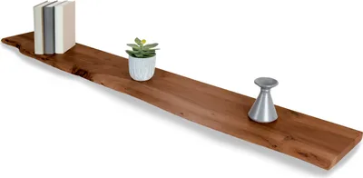 Produktbild von Steckboard mit Baumkante Wandregal Akazie massiv nussbaum lackiert 140 x 20 Amanda