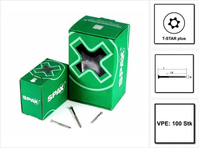 Produktbild von SPAX Fassadenschraube 4,0 x 60 mm Edelstahl A2 100 Stk. ( 0467000400603 ) Teilgewinde Mini Linsensenkkopf Torx T-STAR Plus T15 CUT
