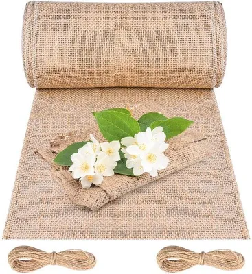 Immagine prodotto di Runner da tavola in juta naturale 20 cm x 10 m, beige rustico