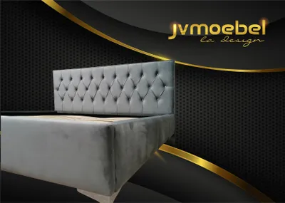 Produktbild von Chesterfield Textil  Bett Polster Design 140x200 Doppelbett Betten Bettgestell