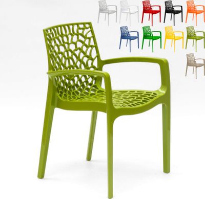 Grand Soleil Gruvyer Arm Polypropylen Stühle mit Armlehnen Garten Bar - Grün Anis