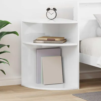 Obrázok produktu pre Bielý príkonový stolík s vysokým leskom, rozmer 39,7 x 39,7 x 60 cm