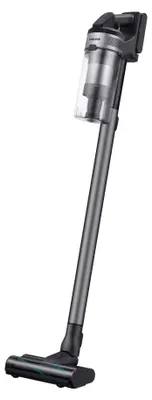 Immagine prodotto di Samsung VS20B75BCR5, aspirapolvere a bastone 2 in 1, senza sacchetto, nero, cromato, per sporco secco, sistema multiciclone, tappeti, pavimenti duri, pavimenti in legno