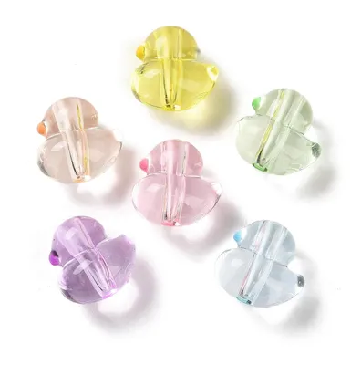 50 Acryl-Entenperlen, transparent, für DIY-Schmuck