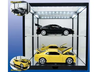 Produktbild von Modellauto Vitrine 1:18 LED Beleuchtet Spiegelboden Schwarz