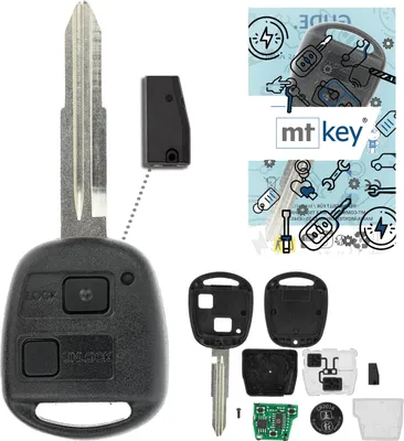 Produktbild von MT-KEY Funk Schlüssel TOY41 434MHZ ID60 80BIT kompatibel mit Toyota Avensis CD T22 0 2000-2003 2 Tasten 433MHZ Autoschlüssel