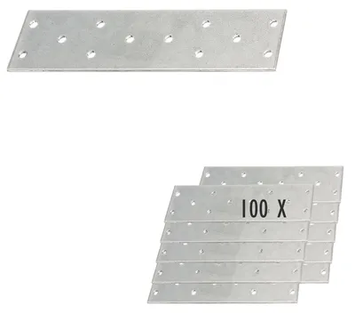 Productafbeelding van Geperforeerde Stalen Plaat - 155 x 40 mm - 100 Stuks - Weerbestendig