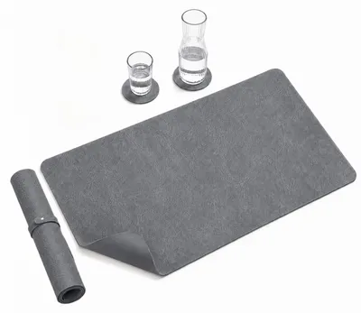 Produktbild von G.mütlich Schreibtischunterlage Kunstleder, wendbare Unterlage 2in1 Farbwechsel, Mouse Pad Matte Büro Schreibtisch Grau 90 x 45 cm