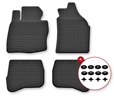 Image de Tapis de sol en caoutchouc pour Kia Sorento II FL 2012-2014 (SUV) – 4 pièces, noirs, semi-universel, adapté