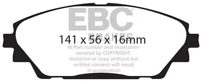 Imagen del producto de Juego de pastillas de freno delanteras EBC Brakes, compatibles con MAZDA 3 hatchback (BM, BN), código DP22185