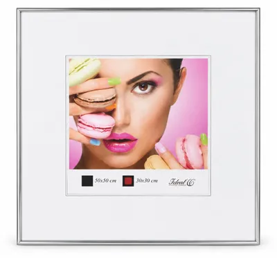 Produktbild von Photo Style Kunststoff Bilderrahmen quadratisch Foto Rahmen Picture Frame Collage - Farbe: Silber | Format: 50x50