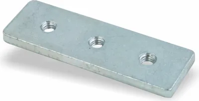 Produktbild von Nutenstein | Gewindeplatte 50x16x3mm mit 3xM4 Gewinde | Stahl verzinkt