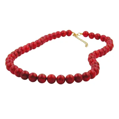 Produktbild von Kette 10mm Kunststoffperlen johannisbeerrot-marmoriert 55cm johannisbeerrot-marmoriert 10mm