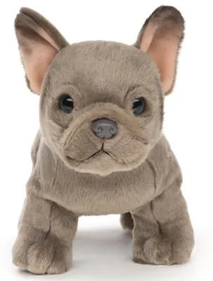 Produktbild von Uni-Toys - Französische Bulldogge (grau) - Ohne Leine - 26 cm (Länge) - Plüsch-Hund - Plüschtier, Kuscheltier – Grau - Ohne Leine