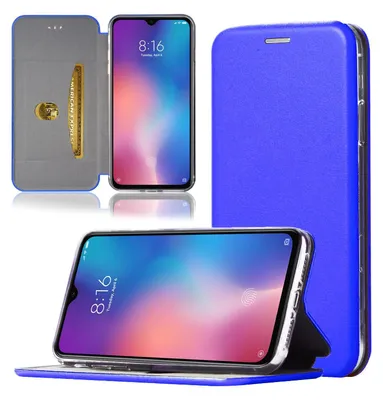Produktbild von Handy Schutz Hülle für Xiaomi MI 9 SE Handytasche mit Magnetdeckel Kartenfach und Standfunktion Klapphülle Blau