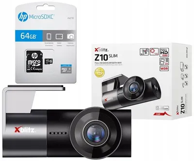 Zdjęcie produktu dla Xblitz Z10 Slim – rejestrator wideo Full HD z Wi-Fi, kąt widzenia 140°, wbudowany G-sensor, karta microSD 64 GB
