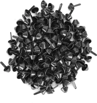 Produktbild von Akozon 200pcs Schwarze Flache F?e Stollen 12mm Leder -Bastelzubeh?r fr Gep?ck, Taschen und Handtaschen