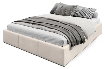 Produktbild von Muralo POLSTERBETT 160x200 cm Doppelbett ohne Kopfteil mit Bettkasten und hochklappbarem Lattenrost Creme