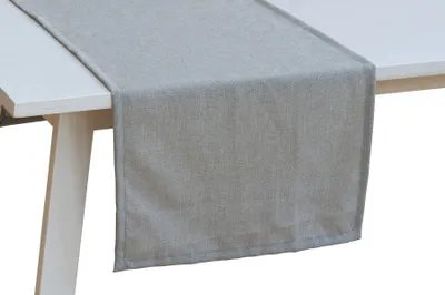 Produktbild von Pichler Strukturuni mit Fleckschutz uni Tischläufer 1er Set 150 x 50 cm PANAMA Rechteck grau , 2 cm breit gesäumt
