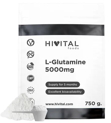 Zdjęcie produktu dla L-Glutamina 5000 mg | 750 gramów wegańskiego proszku