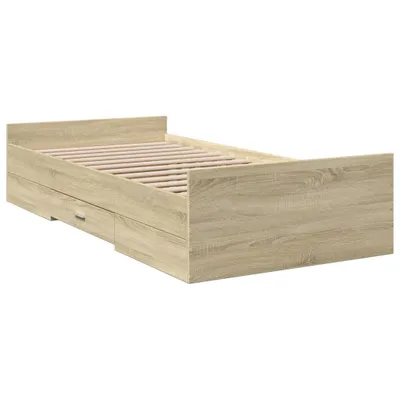 Obrázek produktu pro Rám postele se zásuvkami Sonoma dub 90x200cm materiál na bázi dřeva