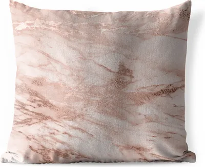 Produktbild von MuchoWow® Outdoor Kissen - Marmor - Rosa - 50x50 cm - Wetterfest - Lounge Kissen - Komfortabel - Kissen mit Bild