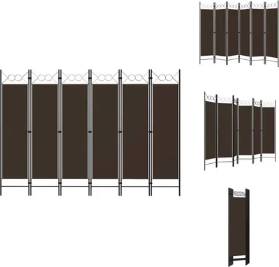 Produktbild von vidaXL 6-tlg. Raumteiler Braun 240 x 180 cm -  Raumteiler