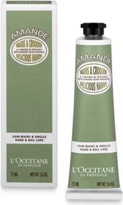 Obrázek produktu pro L'Occitane Almond Delicious Hands, Krémová, Unisex, Suchá pokožka, Normální pokožka, Vyživující, Změkčující, 30 ml, Tuba