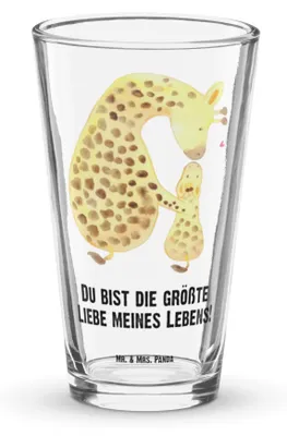 Produktbild von Mr. & Mrs. Panda Bierglas Giraffe Kind - Transparent - Geschenk, Longdrinkglas, Trinkglas, Mutter, Sohn, Glas, Mama, Tumbler, Cocktailglas, Afrika, Tochter