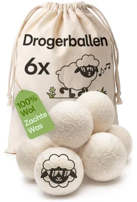 Immagine prodotto di Palline per asciugatrice - Lana - 6 pezzi - Bianco