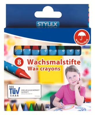Produktbild von Stylex 25028, 8 Stück(e), Schwarz, Blau, Braun, Grün, Orange, Rot, Weiß, Gelb, Mehrfarbig, Rund, Spitz, Junge/Mädchen