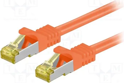 Zdjęcie produktu dla 1 x Kabel RJ45, typ Cat. 6a, pomarańczowy, długość 0,25 m