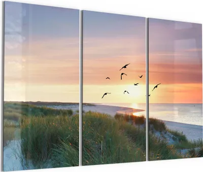 Produktbild von DEQORI Glasbild Echtglas 3x50x100 cm 'Küstenpanorama' Wandbilder XXL groß