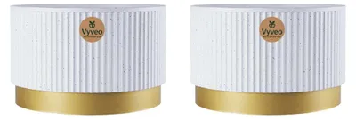 Productafbeelding van Vyveo - Bloempot Aro - Set van 2 - Wit - 35x22 cm