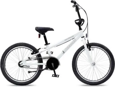 Produktbild von BMX-Fahrrad 20 Zoll Weiß mit Bremsnabe, vorderer Handbremse und groben Reifen