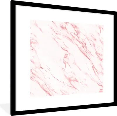 Produktbild von MuchoWow® Gerahmtes Poster Marmor - Luxus - Rosa 40x40 cm - Poster mit Schwarzem Bilderrahmen Wandposter Rahmen Foto Bilder - Poster - Plakat im Rahmen