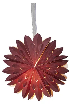Produktbild von Roter Papierstern ,Clipp', mehrzackig, Aufhängung aus Organza, Ø 40cm