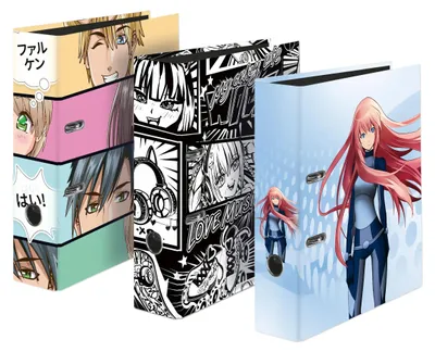 Produktbild von Falken 6x Motivordner Manga sortiert A4 Rücken 8cm Griffloch Sortiert 21002208F