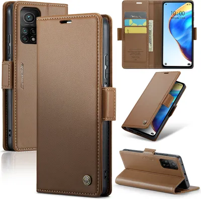 Obrázek produktu pro Xiaomi Mi 10T Case, kožené peněženkové pouzdro na karty, ochranný kryt se stojánkem pro Xiaomi Mi 10T / 10T Pro 5G / Redmi K30S Ultra Brown