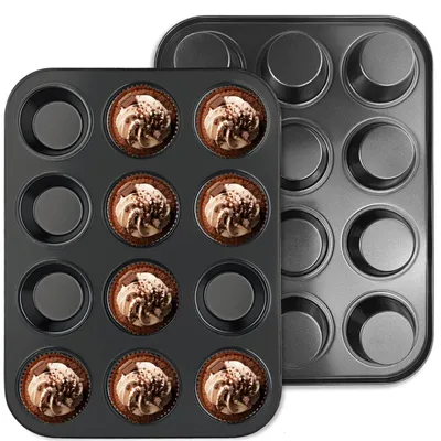 Muffinbackform 2er-Pack, 24 Mulden, antihaftbeschichtet, 35x27x3 cm